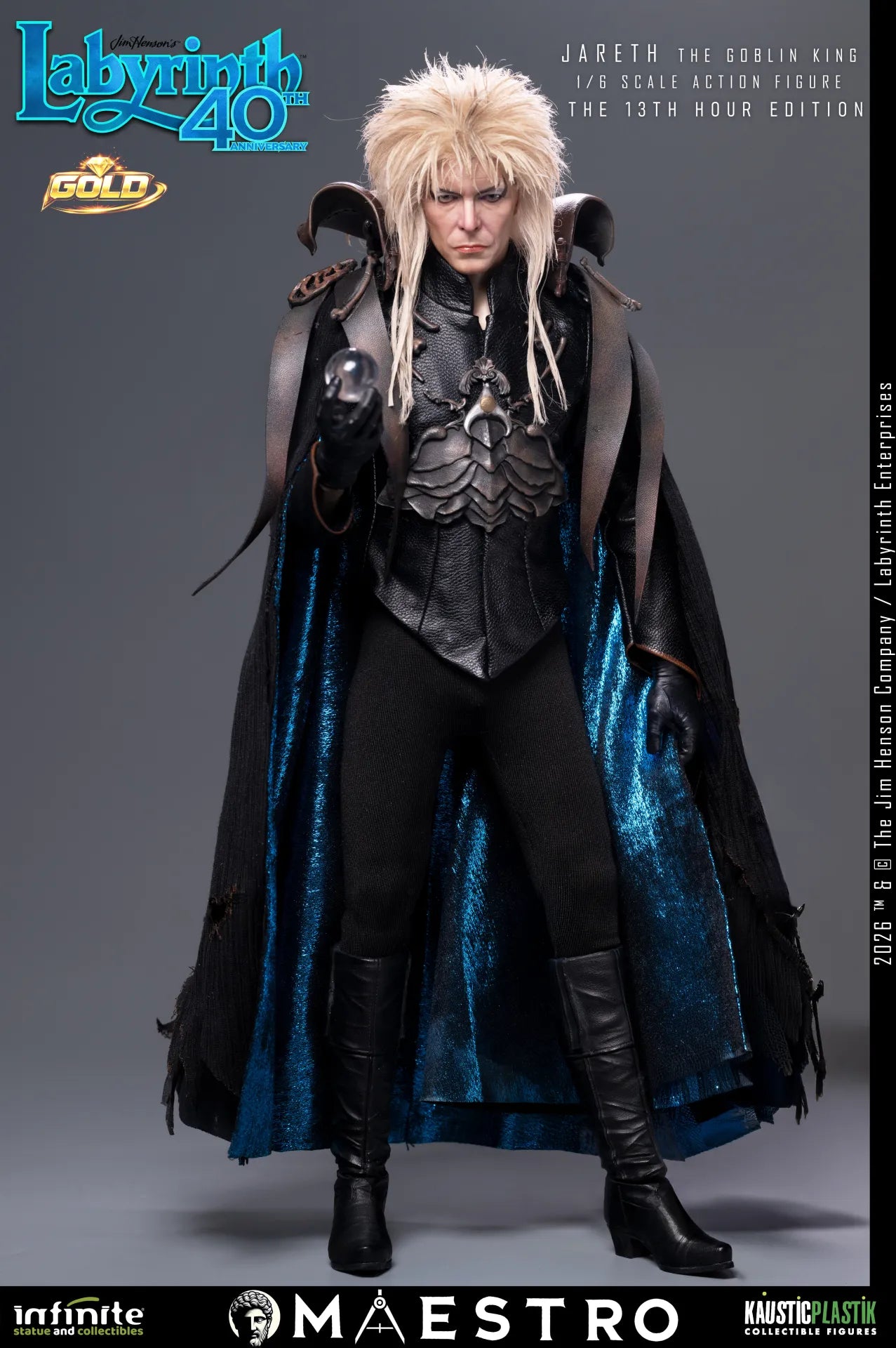JARETH THE GOBLIN KING FIGURA 1/6 THE 13TH HOUR EDITION GOLD LABYRINTH 30 CM – KAUSTIC PLASTIK