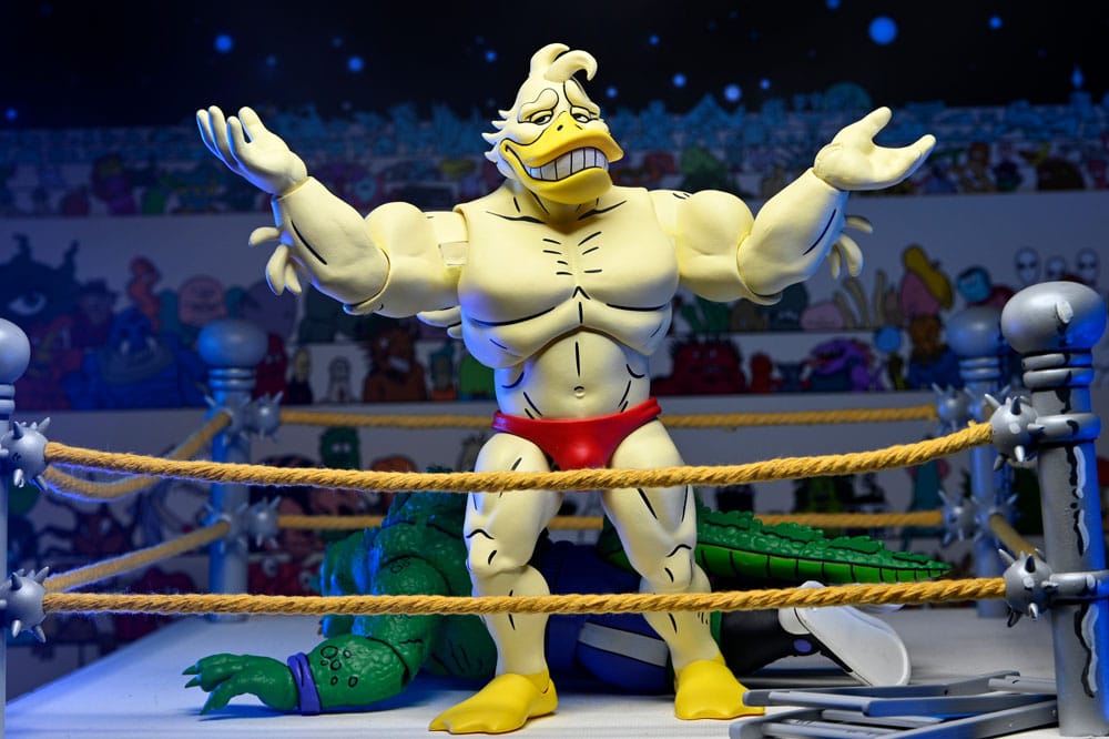 Figura articulada Ace Duck TMNT NECA 18 cm inspirada en Stump Wrestling Archie Comics.