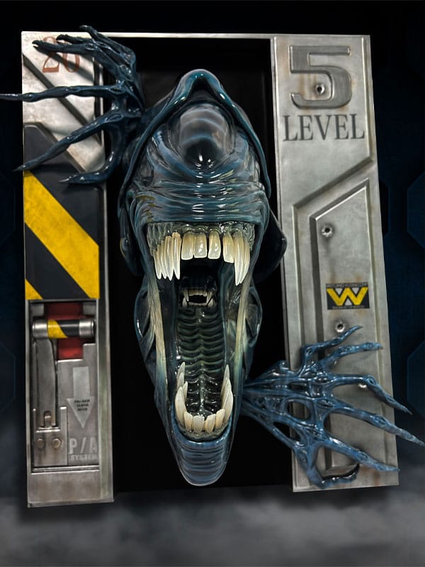 Detalle de la escultura Alien Queen escala 1/2 fabricada en fibra de vidrio