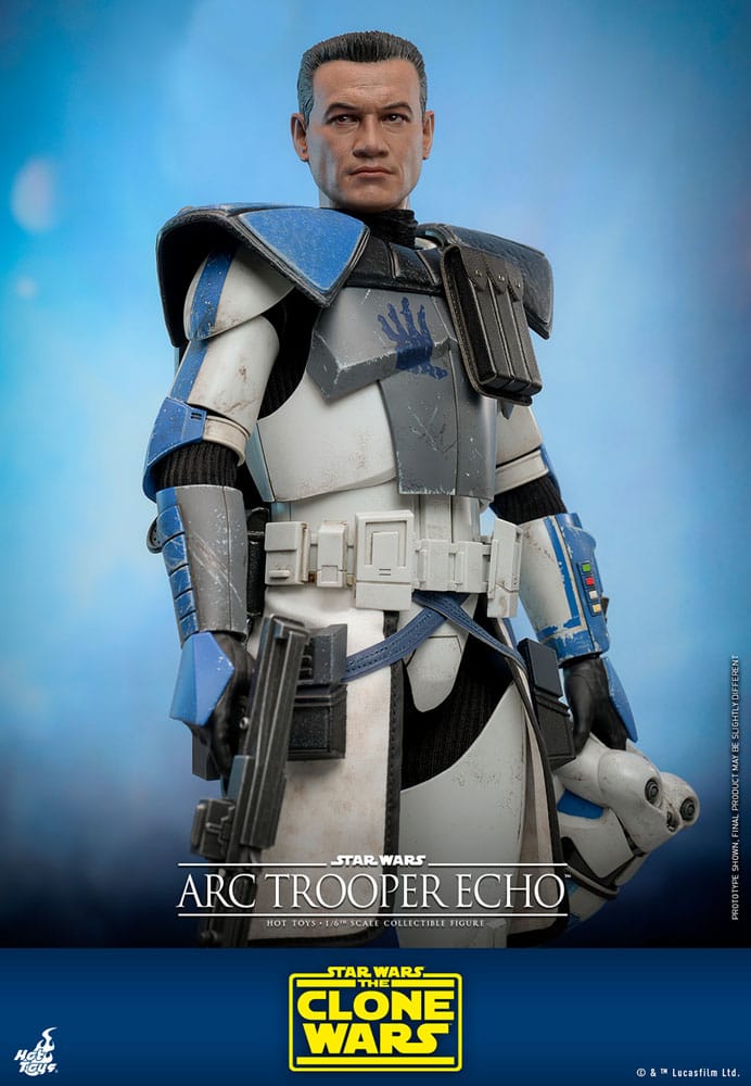 Figura de colección Arc Trooper Echo con casco y armamento completo de Hot Toys