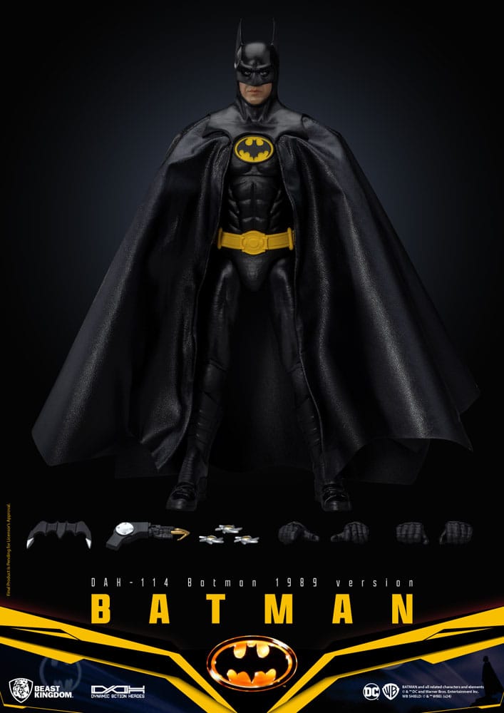 Figura Batman 1989 articulada con traje negro y capa de tela – Beast Kingdom 21 cm