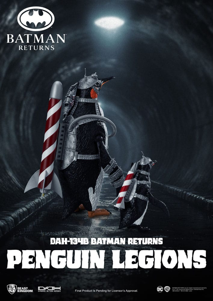 Figuras de pingüinos con lanzacohetes y detalles de combate – Batman Returns