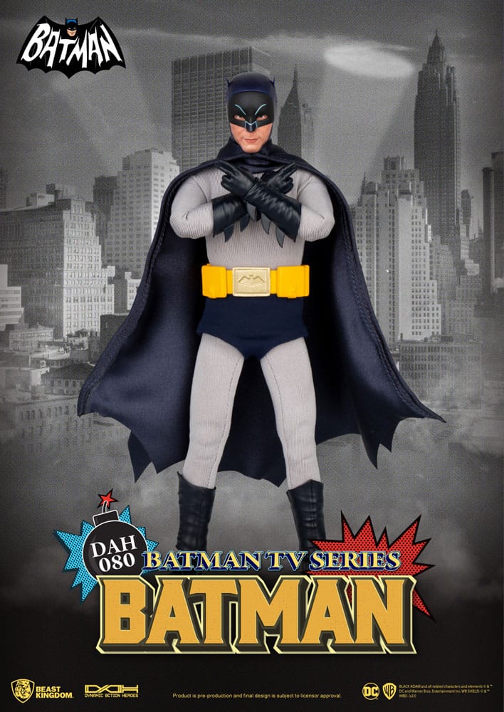 Batman versión Adam West con accesorios vintage – escala 1/9 articulada