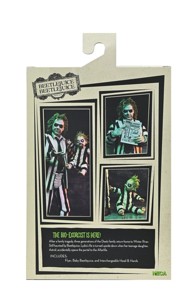 Caja de arte estilo Ultimate de la figura de Beetlejuice de NECA beetlejuice ultimate striped suit figura 18cm neca movie collectible.