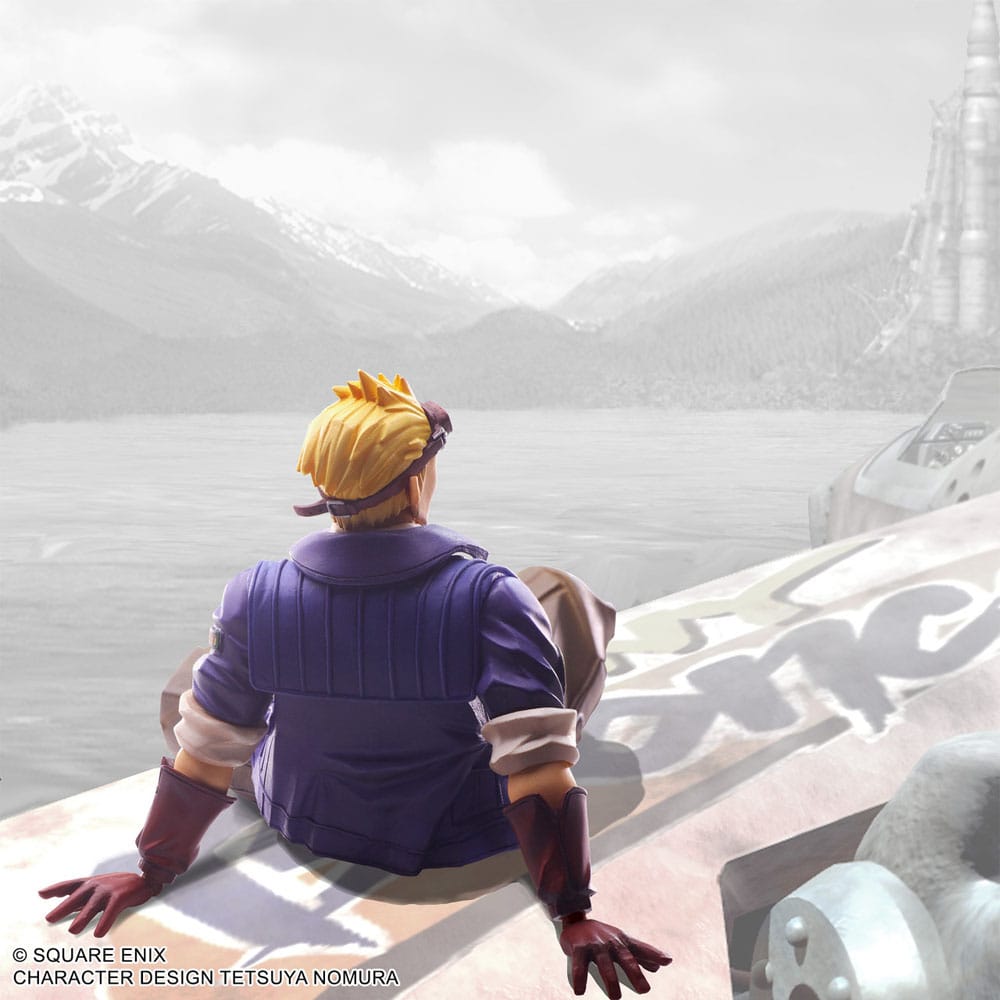 Figura Cid Highwind Final Fantasy VII Bring Arts Square Enix con accesorios.