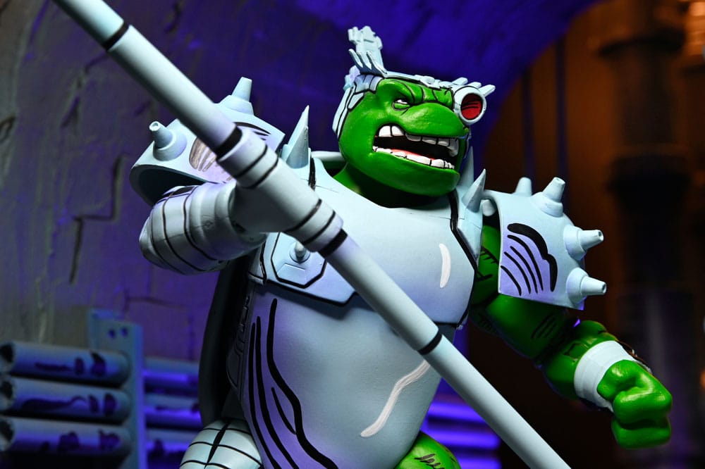 Figura coleccionista Cyborg Donatello NECA detalle