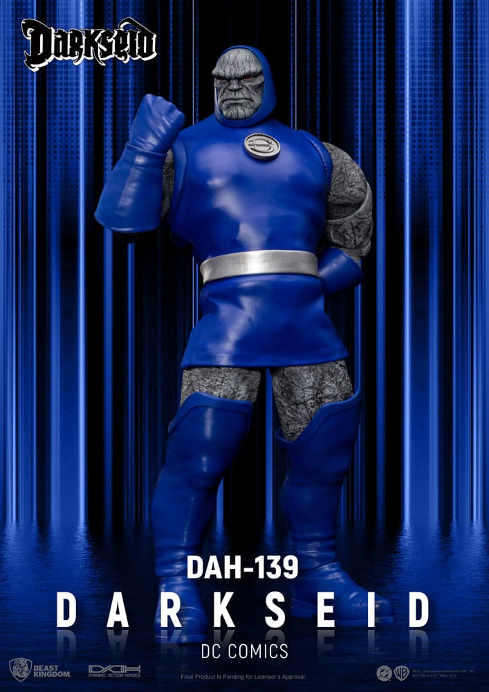 Darkseid con cabeza intercambiable y rayos omega Beast Kingdom 22 cm