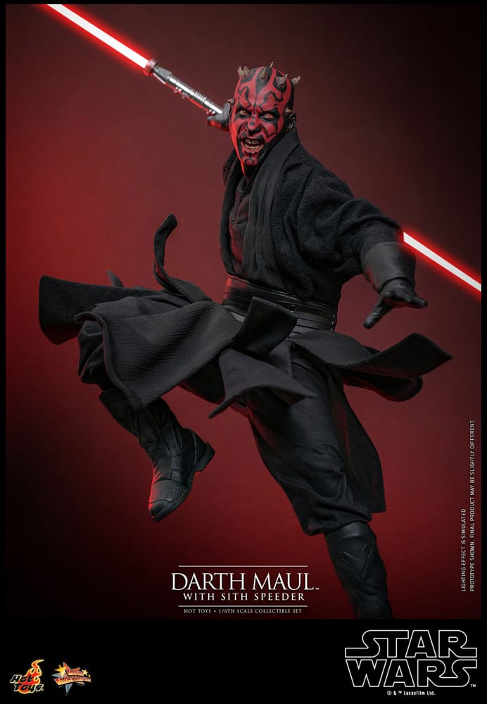Accesorios de Darth Maul con Speeder y sable LED – Hot Toys 1/6 Star Wars
