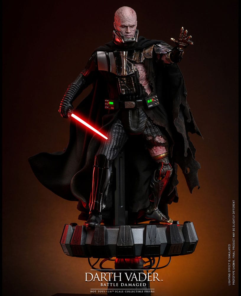 Figura de Darth Vader escala 1/6 con base de exposición iluminada