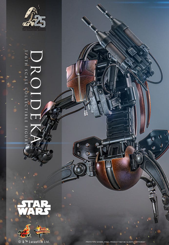 Detalle del modo transformable de la figura Droideka Hot Toys Star Wars Episode I