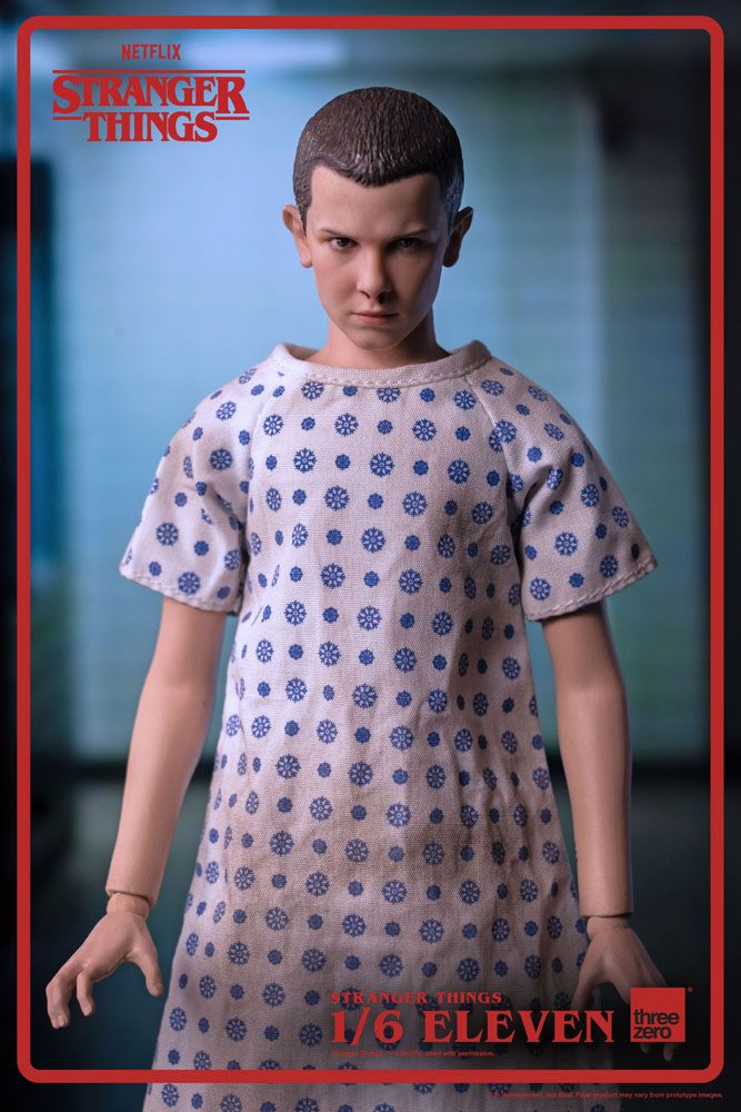 Figura Eleven Stranger Things 1/6 con vestido rosa y chaqueta azul