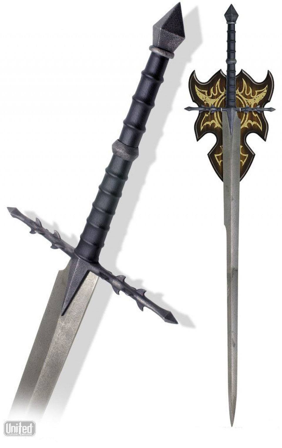 Espada del Señor de los Nazgûl réplica con soporte mural de madera