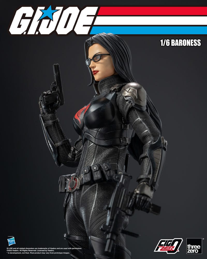 Figura articulada de Baroness con accesorios y rifle – G.I. Joe oficial.