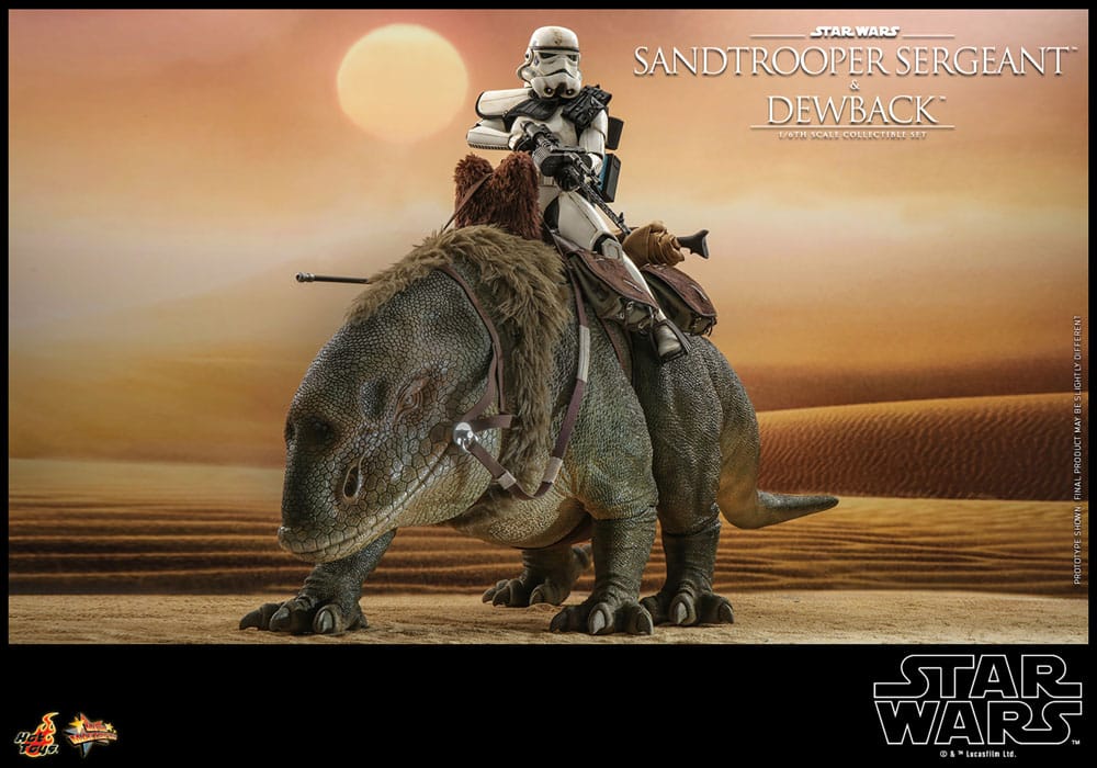 Dewback con Sandtrooper Hot Toys figura de colecciΓ³n Star Wars.