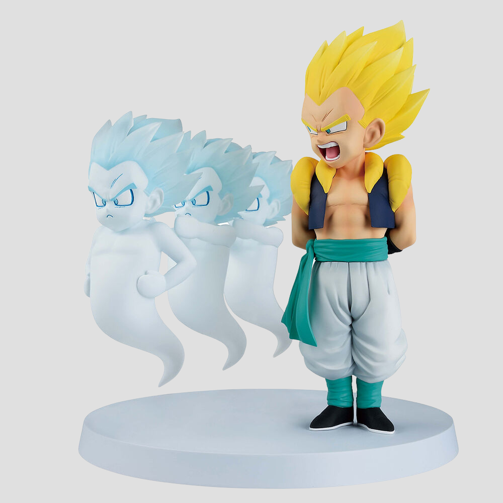 Detalle de la técnica Ghost Kamikaze Attack con Gotenks en pose frontal.