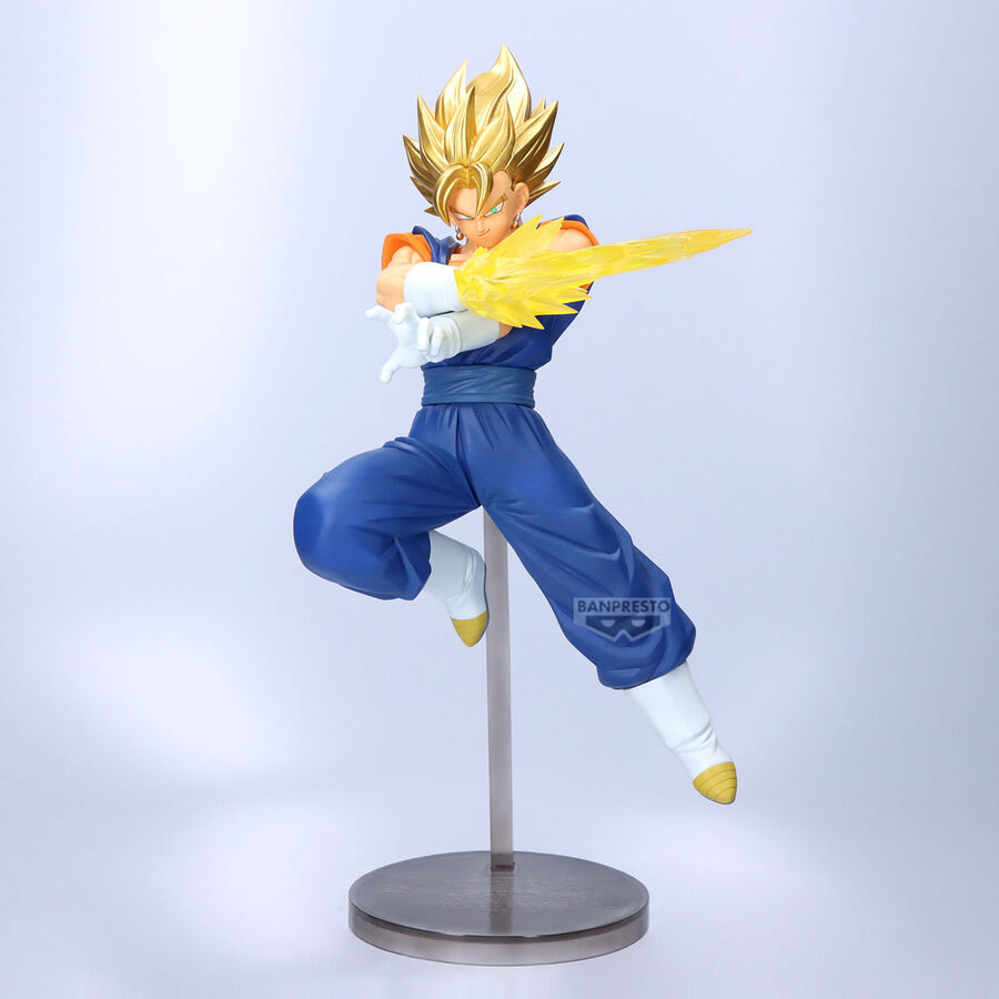 Vegito Super Saiyan con efecto amarillo y base soporte negra