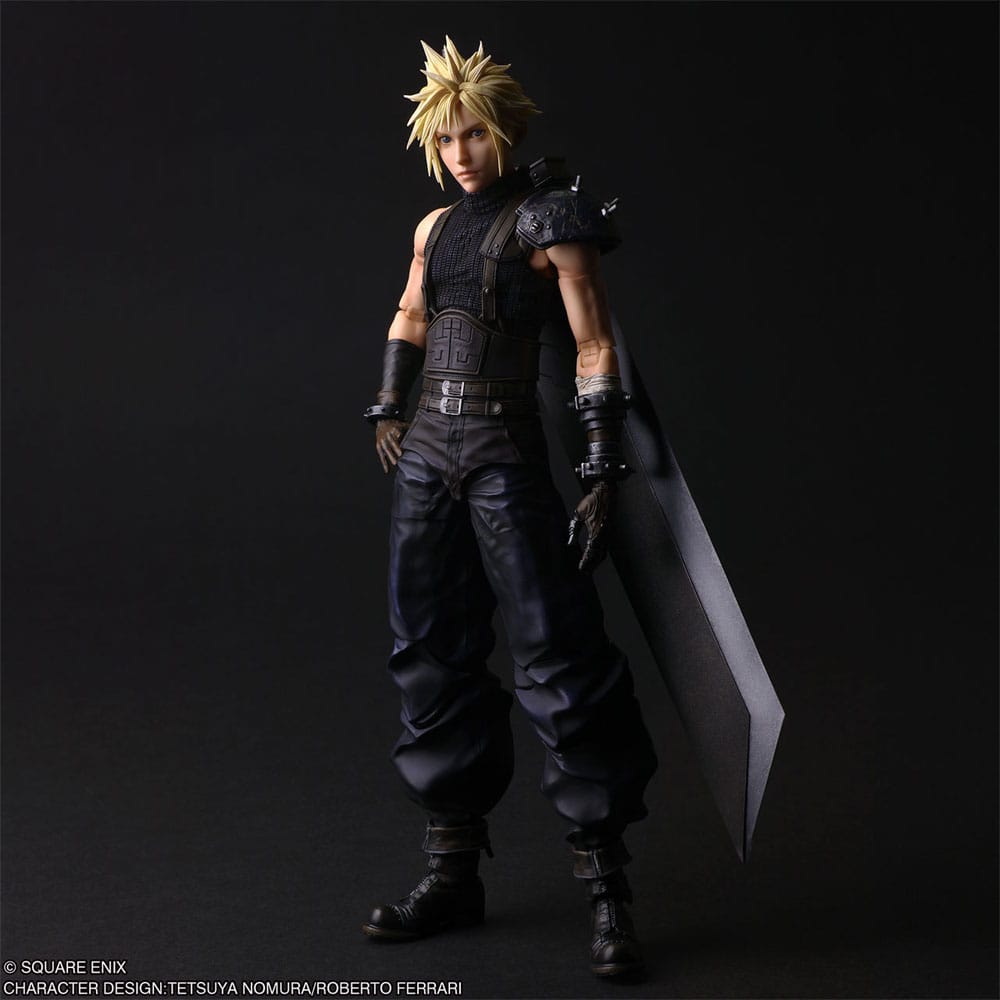 Figura articulada Cloud Strife con espada Buster Sword Play Arts Shin.