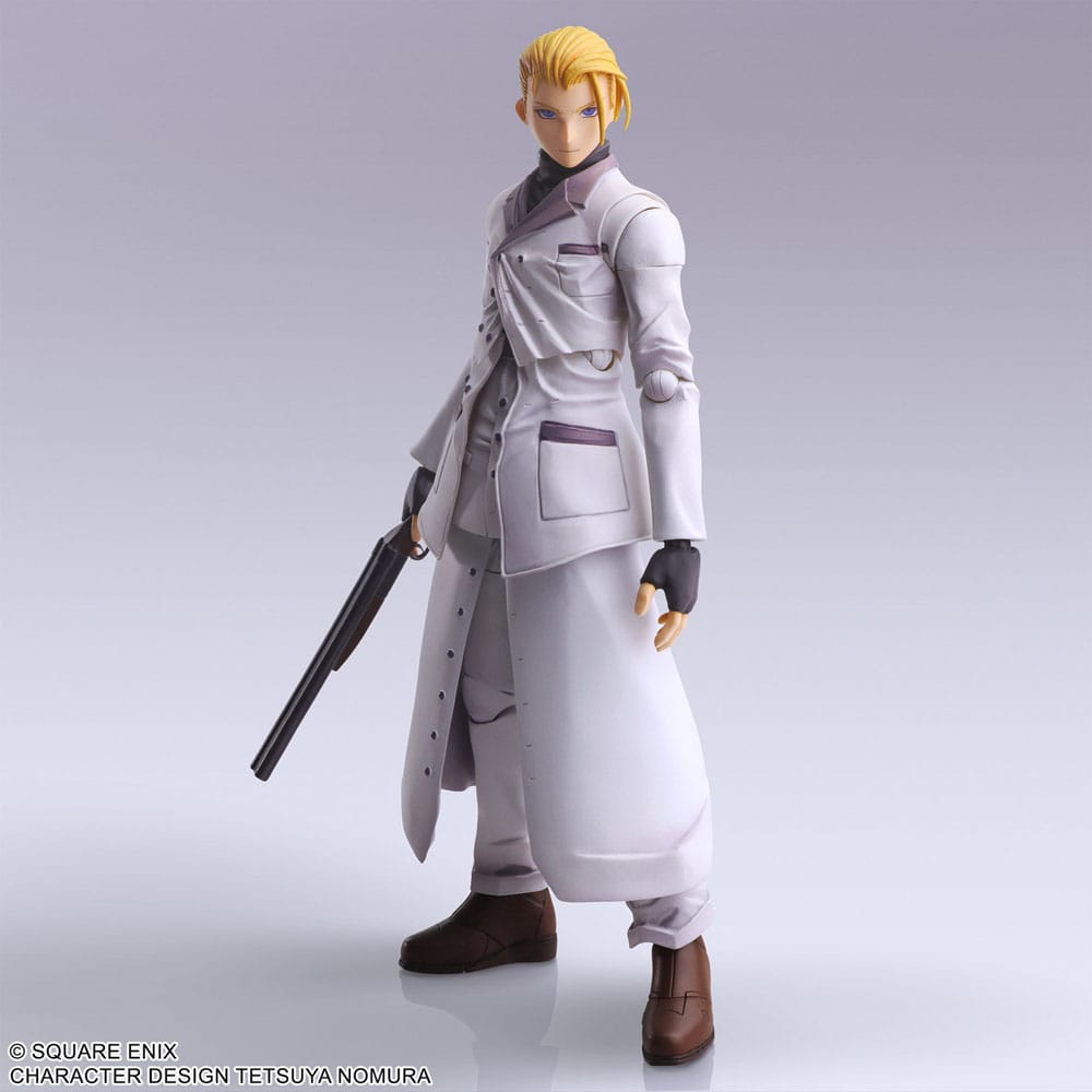 Figura coleccionable Rufus Shinra Final Fantasy VII Bring Arts con manos intercambiables.