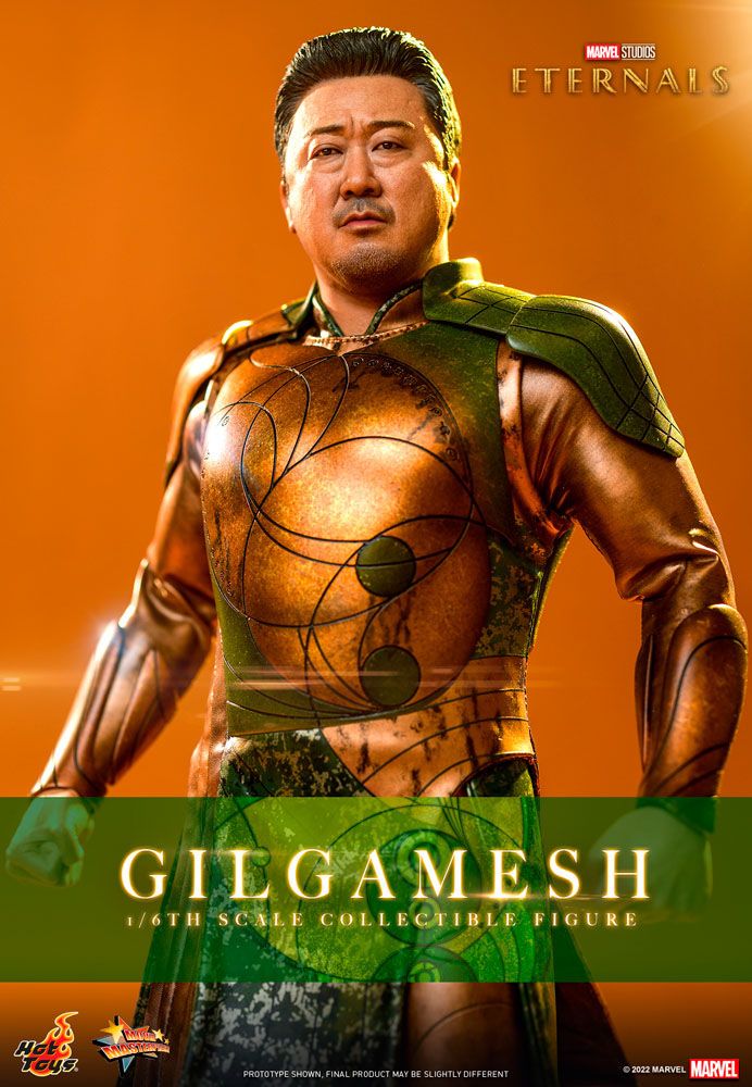 Accesorios intercambiables y base temática incluidos con la figura Gilgamesh de Hot Toys.