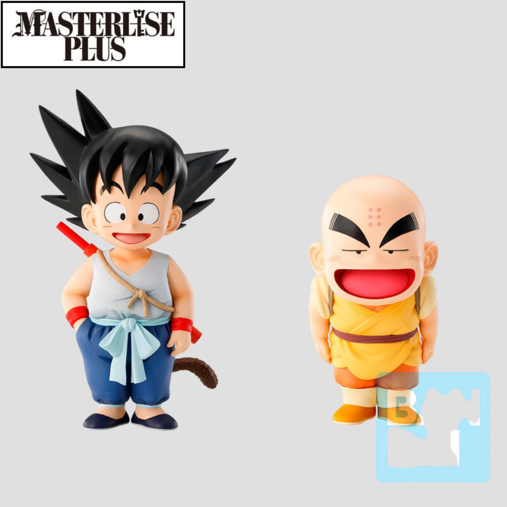 Vista lateral de Goku y Krillin con expresión dinámica.