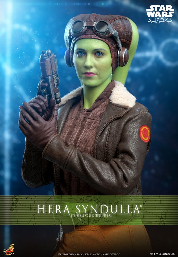 Figura coleccionable Hera Syndulla Hot Toys con accesorios detallados.
