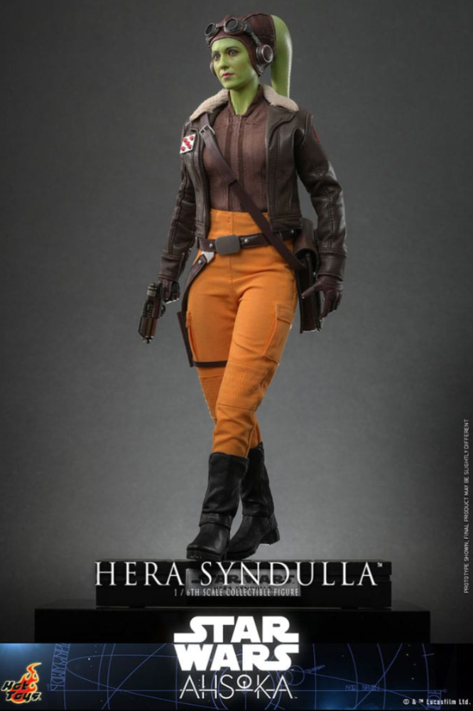 Figura Hera Syndulla Hot Toys Star Wars Ahsoka escala 1/6 con ropa de tela.