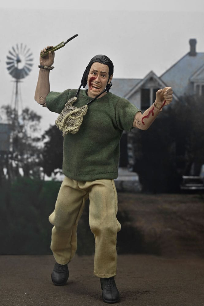 Figura The Hitchhiker NECA con accesorios y ropa de tela La Matanza de Texas