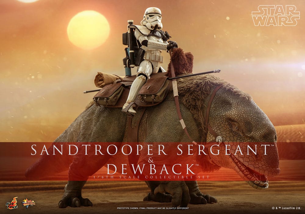 Pack coleccionista Hot Toys Sandtrooper y Dewback Star Wars Episode IV.