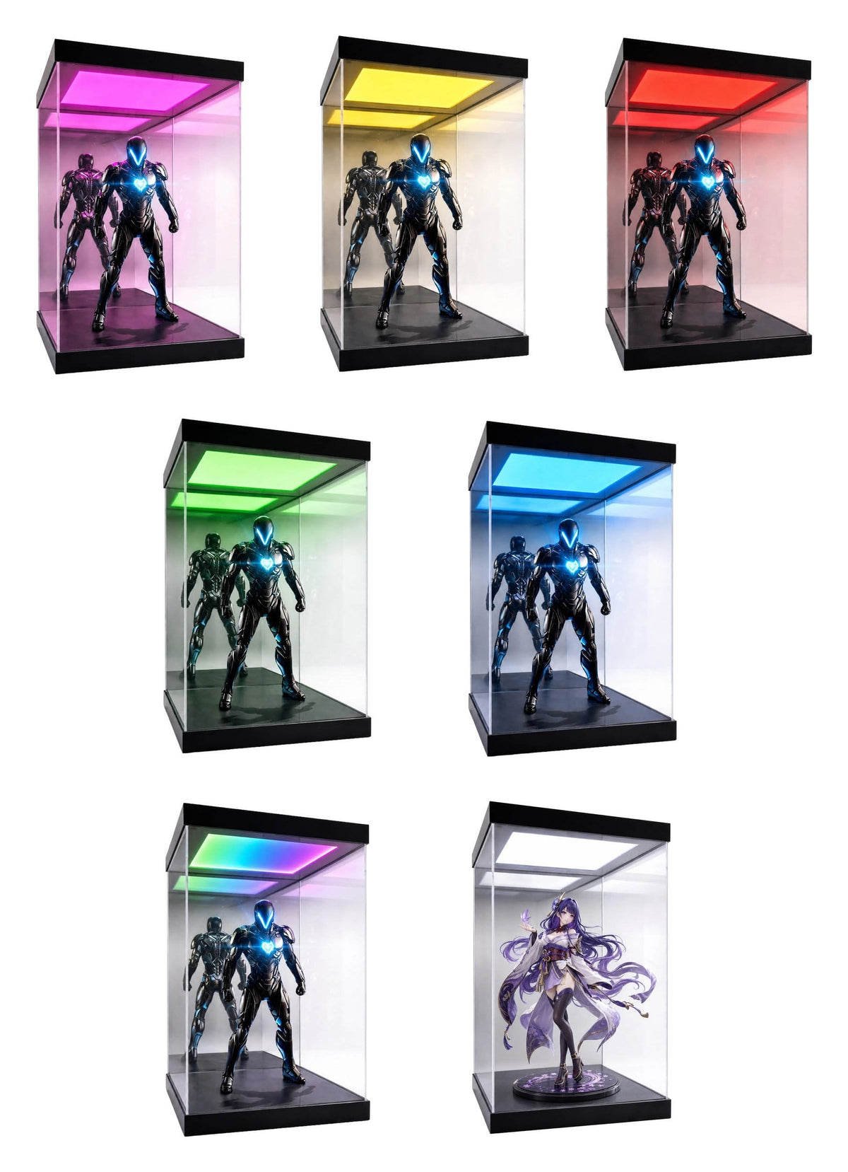 VITRINA PARA FIGURAS 1/6 HERO STAGE SHINE AND SLIDE ACRÍLICO LED