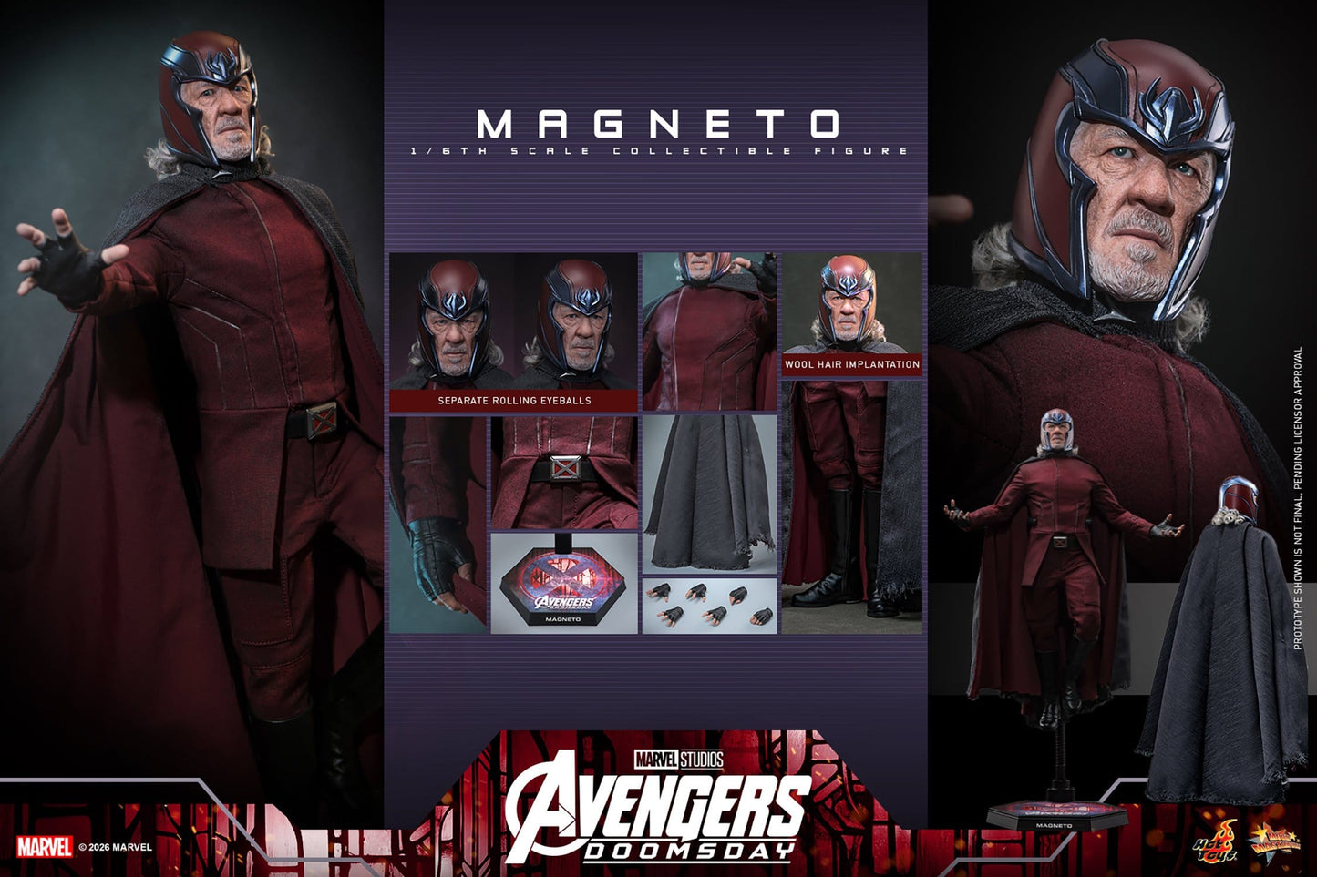 MAGNETO FIGURA HOT TOYS AVENGERS: DOOMSDAY 1/6 30 CM