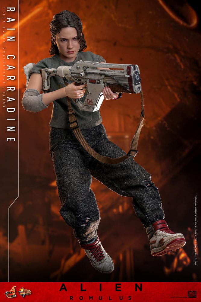 Detalle de los accesorios incluidos con la figura de Rain Carradine de Hot Toys.
