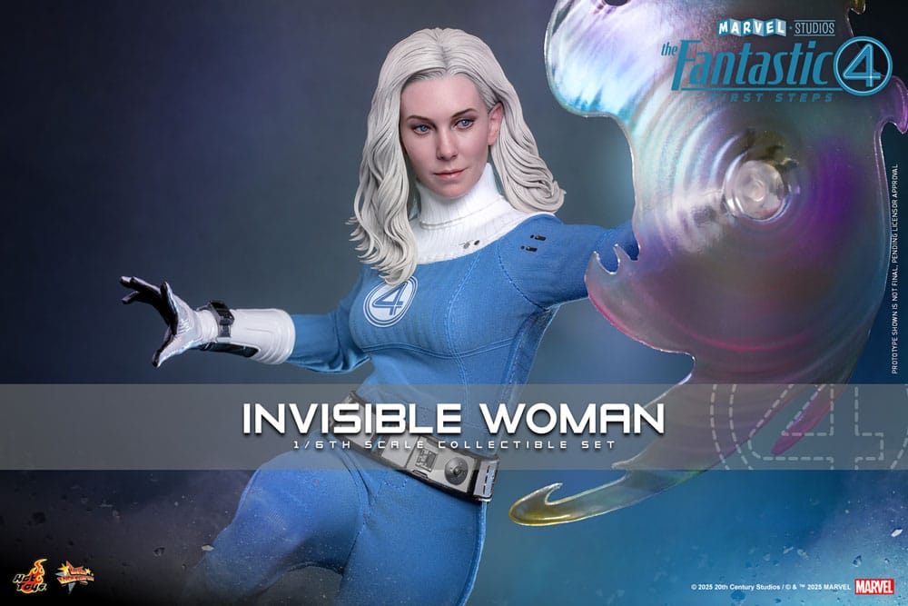 Detalles del rostro y accesorios de la figura articulada de Sue Storm
