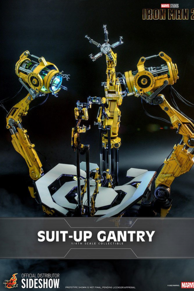 Set de accesorios Iron Man 2 Hot Toys escala 1/4 – Plataforma Gantry para figuras