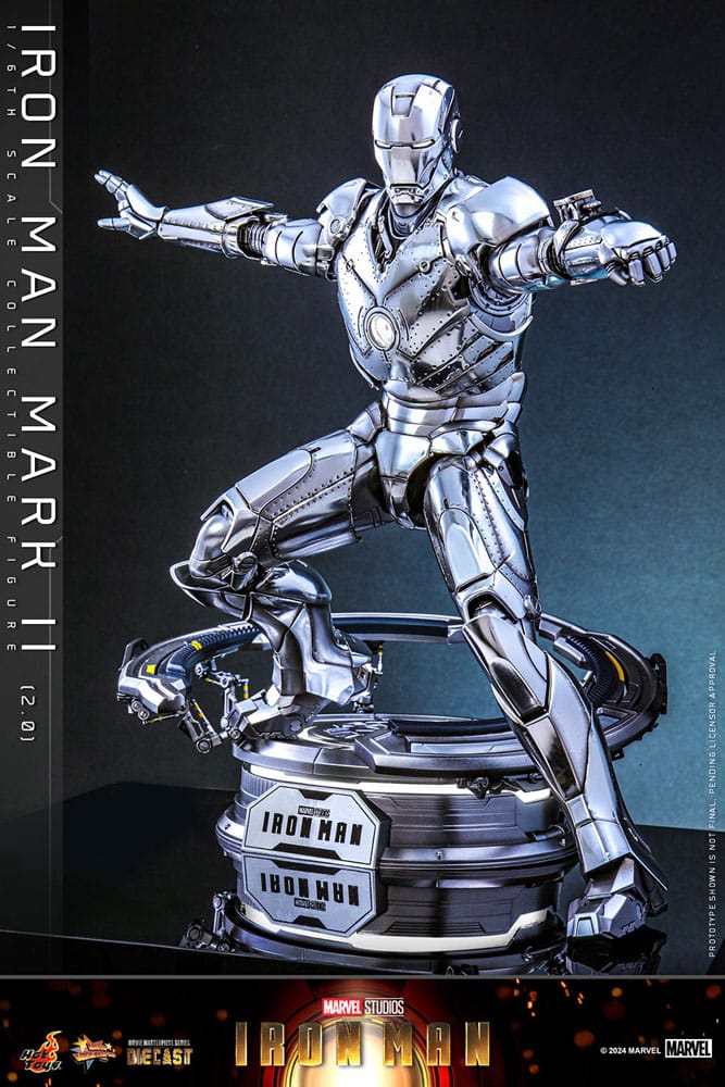 Presentación en caja de arte original de la figura IRON MAN MARK II 2.0 Hot Toys escala 1/6.