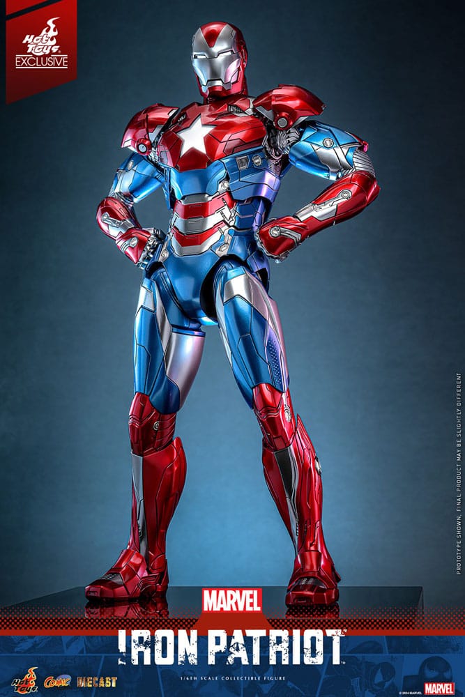 Figura Diecast Iron Patriot Exclusive Hot Toys escala 1/6 edición limitada 32 cm