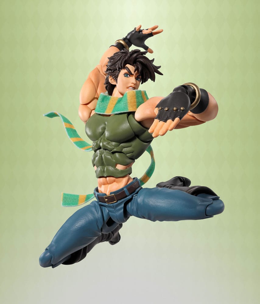 Figura Joseph Joestar con todos los accesorios incluidos: manos, rostros y base JoJo.
