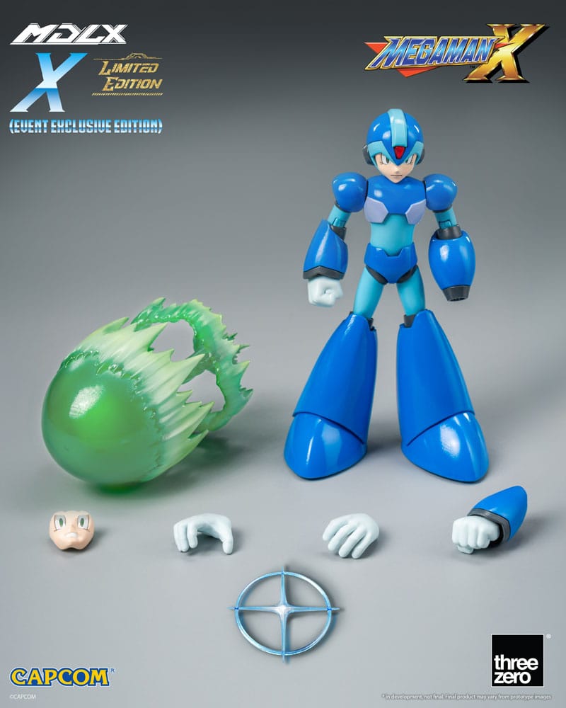 Figura articulada Mega Man X con rostros intercambiables y efectos
