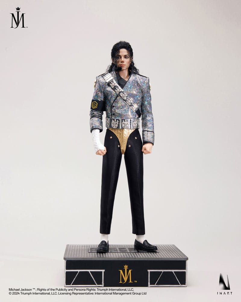 Detalle hiperrealista del rostro de la figura Michael Jackson 1/6 – InArt.