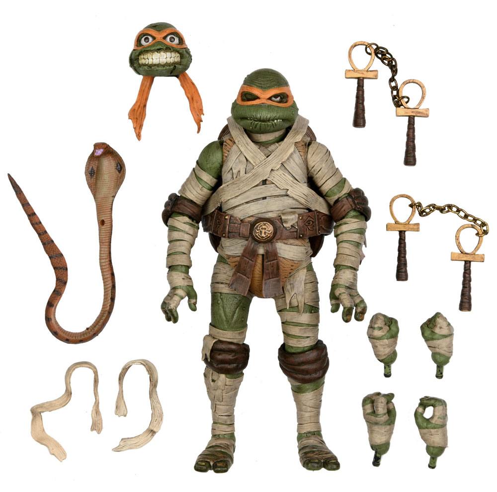Figura coleccionista Michelangelo NECA 18 cm Universal Monsters x TMNT.