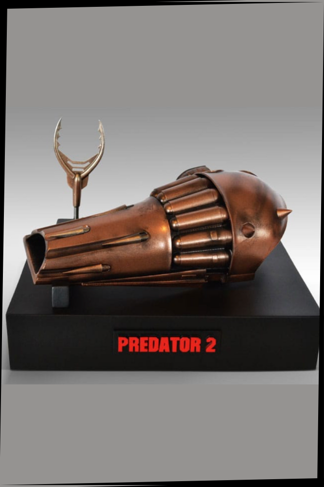 Réplica tamaño real del Netgun y Speargun de Predator 2 con base expositora