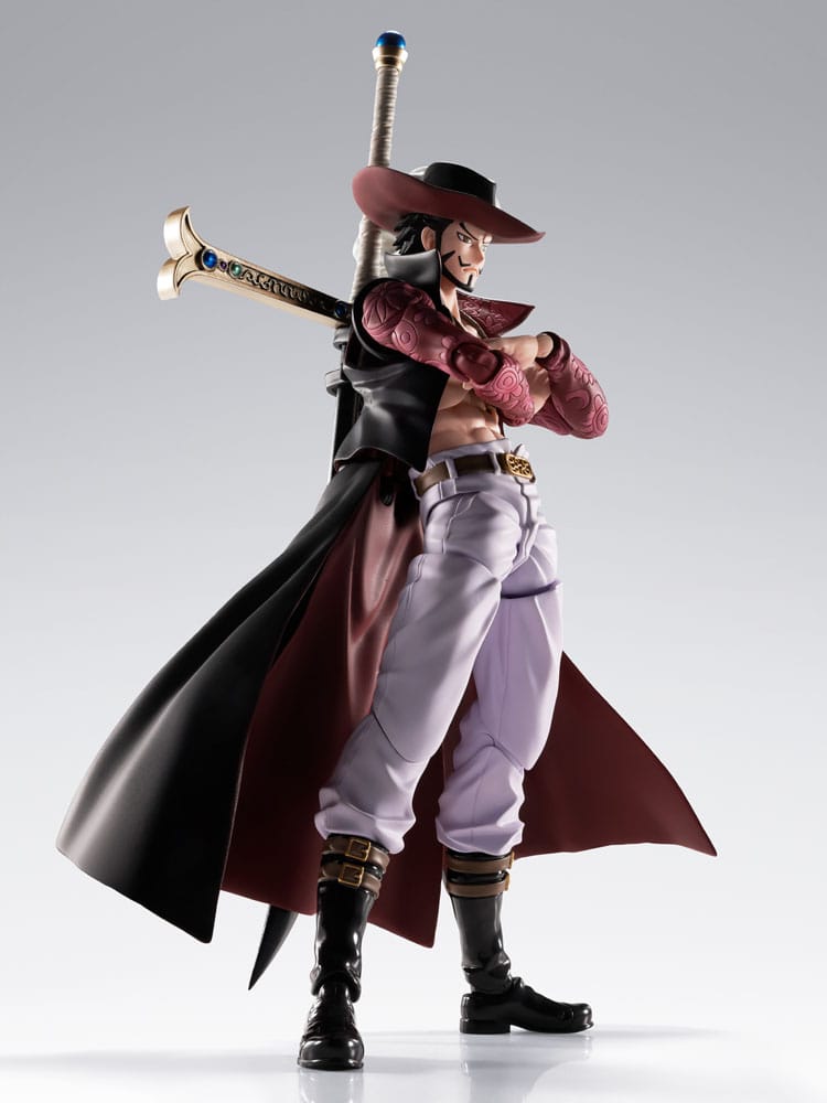 Figura coleccionable Mihawk One Piece con espada Yoru y accesorios – Bandai Tamashii Nations
