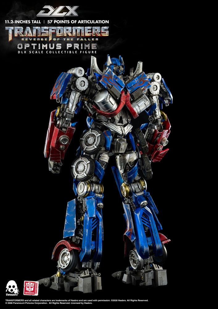 Figura coleccionista Optimus Prime DLX Threezero con detalles metálicos