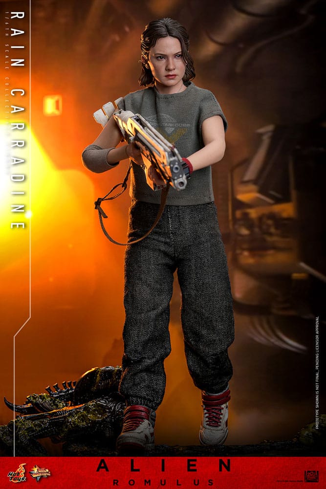 Figura de Rain Carradine de Hot Toys basada en la película Alien: Romulus, escala 1/6.