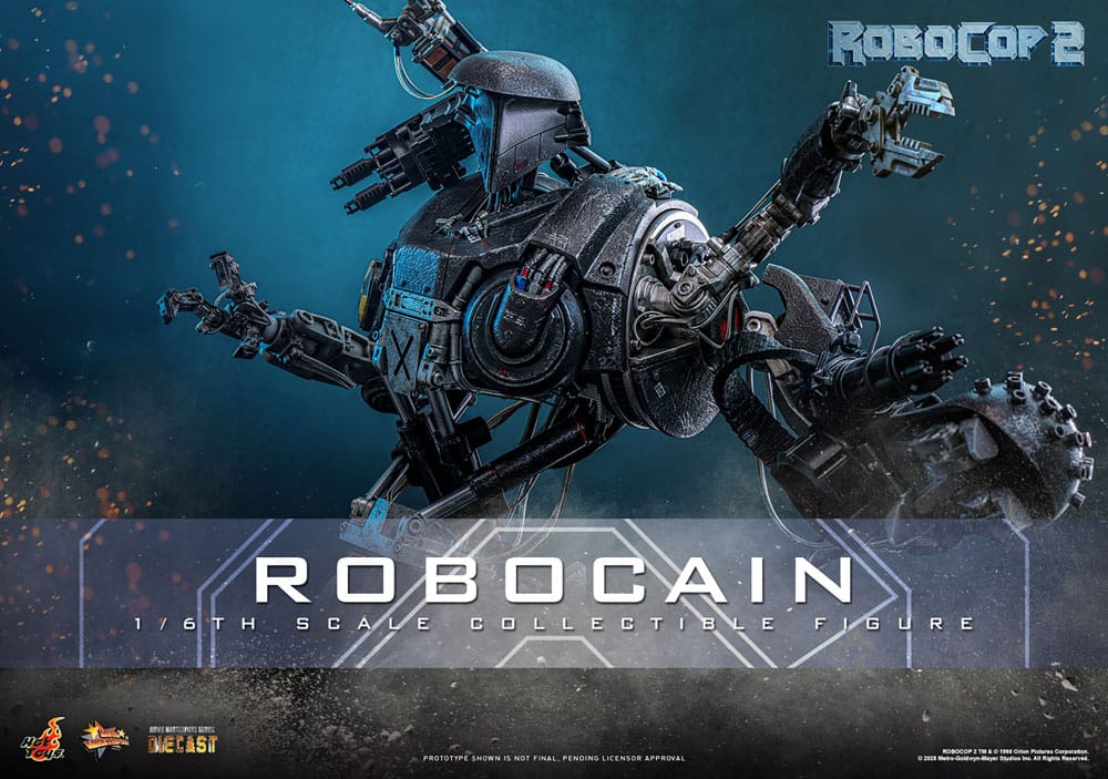 Detalle de cabeza intercambiable con LED – RoboCain Hot Toys escala 1/6