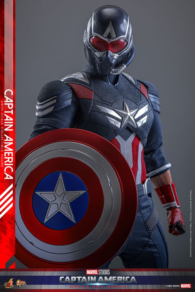 Escultura facial realista de Anthony Mackie como Sam Wilson, con sistema rolling eyeballs.