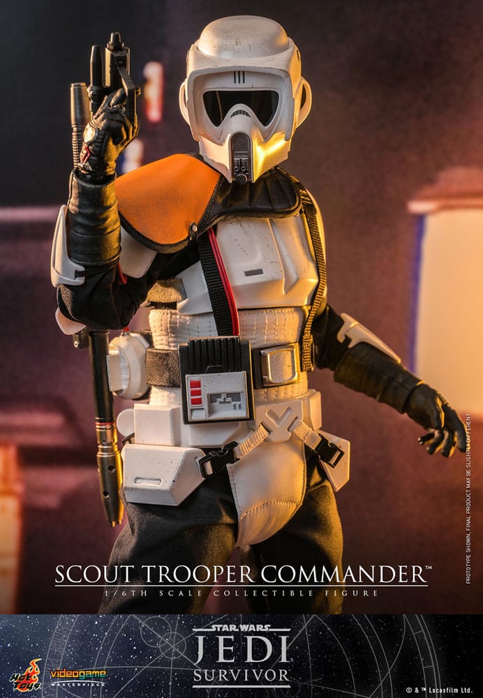 Figura de colecciΓ³n Scout Trooper Hot Toys Star Wars videojuego Jedi Survivor