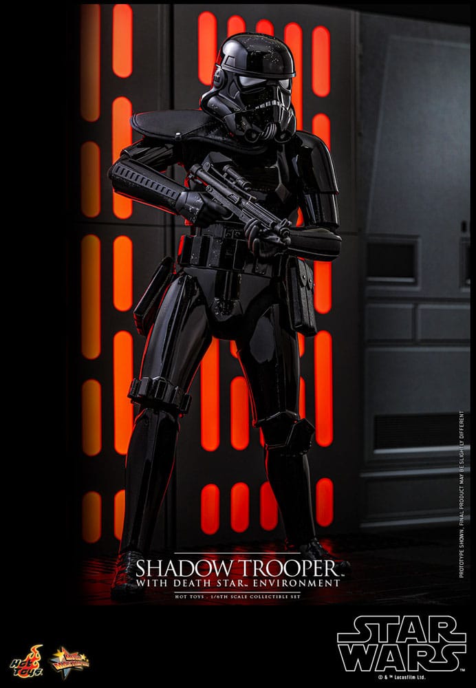 Detalles de la figura Shadow Trooper Hot Toys con accesorios imperiales