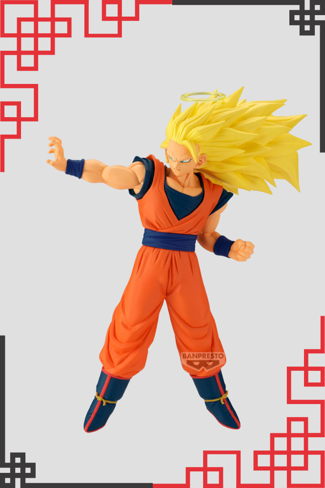 Figura SSJ3 Goku Match Makers Dragon Ball Z levantando el puño en pose de combate