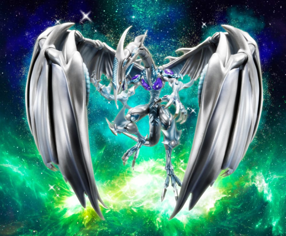 Figura Stardust Dragon con efecto de ataque y alas desplegadas – Yu-Gi-Oh! 5D's