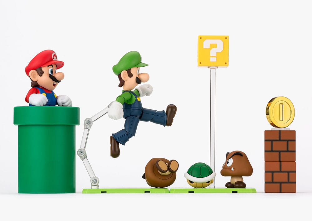 Set oficial S.H.Figuarts Super Mario con enemigos y elementos icónicos – Bandai Tamashii Nations